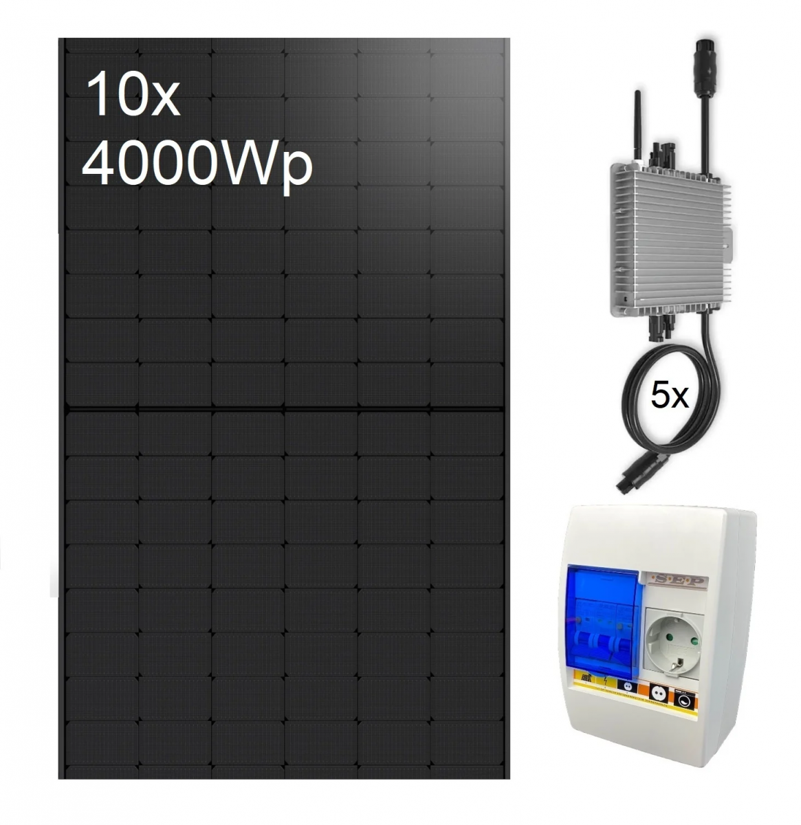 Plug and play zonnepanelen - 5x600w omvormer met 10x 400Wp